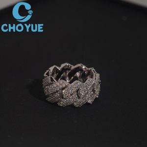 Hot Sale Lab Diamond Cuban <b>Ring</b> <b>Iced</b> Out Solid Sterling Silver 925 Gold Plated Lad Grown Diamond <b>Ring</b> Hip Hop Jewelry - Product Image 3
