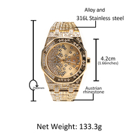 Montre UWIN 2022, nouveau design, Star Dust Bling Iced Out, qualité de marque, montre de créateur, style hip hop, pour rappeurs.