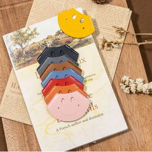 Wholesale PU Leather Custom Colorful Cute Smile <b>Bookmark</b> School Reading Marker Page Holder Reading Accessories Durable <b>Bookmark</b> - Product Image 3