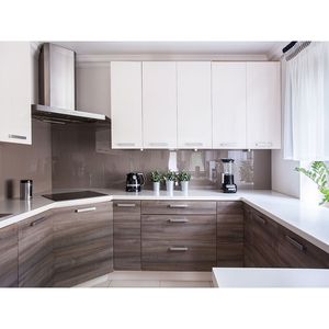 Armoire de <span class=keywords><strong>cuisine</strong></span> ouverte Prima Smart en placage de bois massif avec comptoir en quartz - Product Image 1