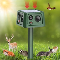 Répulsif Solaire Ultrasonique 360 Degrés en Gros pour Animaux, Matériau ABS Écologique, Contre Oiseaux, Chiens, Chats, Singes, Cerfs, Souris