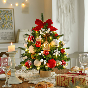 2026 Factory Wholesales 45cm Durable Artifical Indoor Decorated Tabletop Mini Christmas <b>Tree</b> and Decorations <b>With</b> LED <b>Lights</b> - Product Image 3