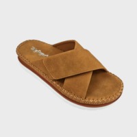 Mules à Semelle Épaisse pour Femme,Claquette Plateforme Confortables d'été à Brides Croisées avec Bande Velcro Réglable Sandales
