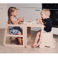 Chaise haute pliable en bois tour transformable pour tout-petits convertible en bureau et chaise pour enfants ensemble tour de cuisine pour enfants