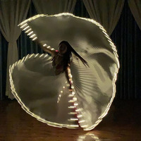 Nouveautés : Cape lumineuse LED argentée et jaune, ailes et accessoires pour spectacle de danse du ventre d'Halloween, articles de fête