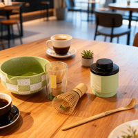 Logo personnalisé OEM Japandi Design Style fait à la main en céramique Matcha bol à thé avec bec Chawan accessoires Kit boîte-cadeau