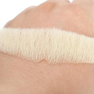 Barba e baffi finti realistici in capelli umani biondi per uomo, con pizzo invisibile annodato a mano, per cosplay e feste in maschera - Product Image 5