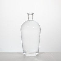 Grand contenant vide pour alcool, 1 l, 1000ml, pour alcool, pour boissons alcoolisées, Super plat, bouteille en verre, personnalisable