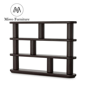 Librería de Diseño Contemporáneo en Madera Maciza de Roble, Diseño de <span class=keywords><strong>Columnas</strong></span>, Librería Multicapa Personalizada, Mueble de Exhibición para Oficina, Estantería Abierta - Product Image 6