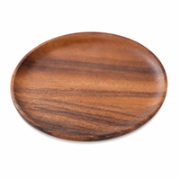 Natuurhouten fruitplateau - Ecologisch rond dienblad voor snacks & desserts - Duurzaam handgepolijst houten servies