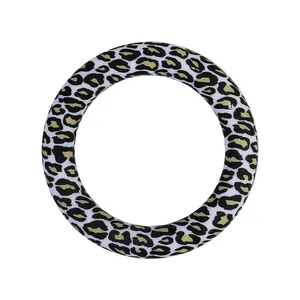 New Design Food Grade Leopard Colors Silicone Ring Easy To Clean And Pretty Durable Soft 65mm Silicone Teether Ring
