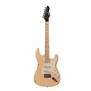 Guitare Slick SL57KM Aged Vintage avec touche en alunénoxyde, micros Alnico, 6 cordes et mécaniques entièrement fermées - Product Image 1