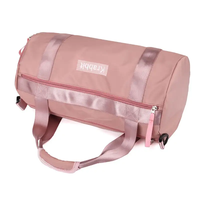 Femmes pour sac fourre-tout de gymnastique rose Logo personnalisé bagage de sport en nylon étanche pour voyage Design de mode compartiment à chaussures toile
