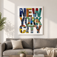 Peinture abstraite de la ville de New York, impression sur toile contemporaine, impression numérique 6 couleurs, imperméable, respectueuse de l'environnement, 50x60cm