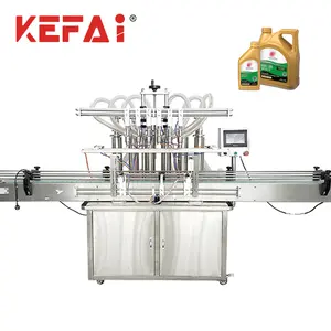 KEFAI Servo Piston Pump Automatic 6 Heads Engine Motor Oil Lubricating Oil 5 Gallon Liquid Filling Machine