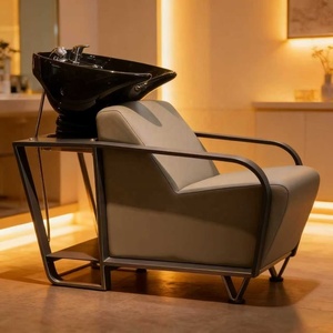 Stylish Grey Salon Shampoo <b>Bed</b> Black Ceramic Shampoo Bowl Commercial Grade Beauty Salon Equipment Hospital Bathroom Warehouse - Product Image 2