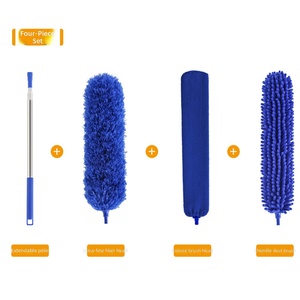 Lot de 9 brosses à plumes en microfibre avec manche télescopique extensible, <span class=keywords><strong>plumeau</strong></span> en <span class=keywords><strong>chenille</strong></span> flexible pour toiles d'araignée avec poils rigides et élastiques - Product Image 3