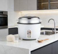 Olla Arrocera Eléctrica Comercial y Doméstica con Control Digital de Temporizador, Interior Antiadherente de Acero Inoxidable, Portátil, de 3.6L-10L