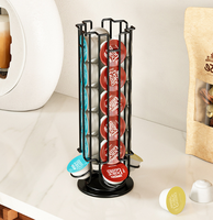 360 °   Support rotatif en métal pour 24 dosettes de café Dolce Gusto, rangement de vaisselle, support de nettoyage pour la maison et le bureau
