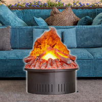 Cheminée électrique à vapeur d'eau 3D de 17 pouces pour intérieur, flamme de bois réaliste, cheminée décorative à vapeur LED pour la maison et l'hôtel
