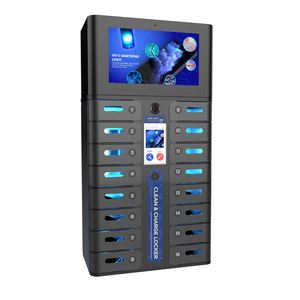 Casillero de Carga Móvil con Pantalla Táctil MAX Pro PD20W de 16 Puertas, Modelo <span class=keywords><strong>PL</strong></span>-MX16-Y2, Totalmente Negro, con Soporte de Piso Opcional - Product Image 2