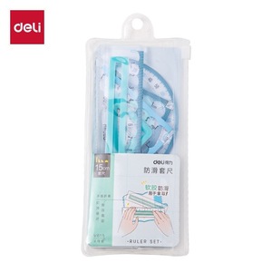 Ensemble de règles Deli 15/20 cm antidérapantes, souples et transparentes, outils mathématiques pour étudiants - Product Image 5