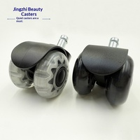 Roulettes universelles transparentes de 2 pouces pour chaise de bureau gaming, à ressort, silencieuses, pour le commerce transfrontalier