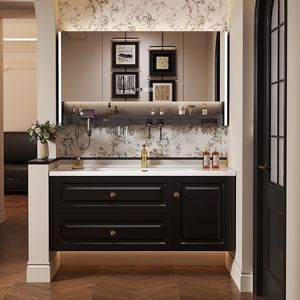 Nuevo mueble de baño de madera maciza con lavabo integrado de cerámica - Product Image 2