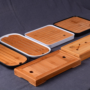 ถาดชาไม้ไผ่ขนาดเล็ก ดีไซน์เรียบง่าย สำหรับการชงชาแบบแห้ง ใช้ในบ้าน - Product Image 1