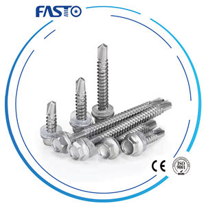 <span class=keywords><strong>Fasto</strong></span> สกรูหัวหกเหลี่ยมสแตนเลสแบบเจาะเองพร้อมฝาพลาสติกหรือเครื่องซักผ้า EPDM - Product Image 5