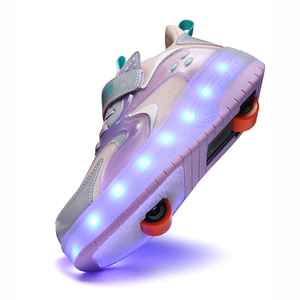 Chaussures à roulettes pour enfants OEM/ODM, deux roues <span class=keywords><strong>avec</strong></span> roulettes lumineuses amovibles, baskets pour garçons et filles - Product Image 2