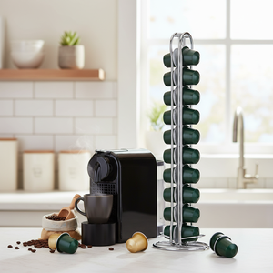 Support de dosettes de café de type Nespresso à 20 capsules Dispositif de stockage durable en céramique et en plastique - Product Image 3