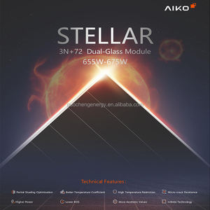 Panneaux solaires de qualité supérieure EU AIKO 500Mw-1 Neostar 3P54 type N bifaciaux double vitrage 25% d'efficacité 470W~500W - Product Image 1