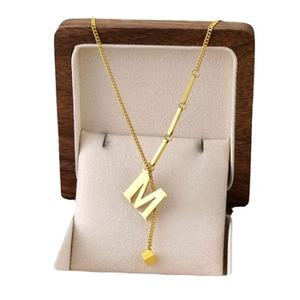 Kore titanyum çelik püskül mektup takım klavikula zinciri Trendy olmayan solma titanyum çelik kolye takı sınır ötesi ticaret - Product Image 1