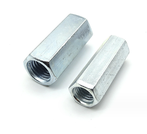 Écrous d'accouplement hexagonaux DIN 6344 de haute qualité en acier inoxydable zingué blanc/Options d'alliage de cuivre M5-M20 filetage grossier/fin - Product Image 1