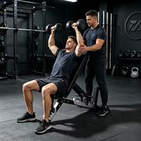 Banc de musculation réglable de qualité commerciale avec support pour haltères, tube en acier épais de 60*60 mm, durable pour la musculation