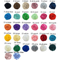 5cm 31 couleurs vente d'usine Satin Rose fleurs artificielles pour la décoration de voiture de mariage bricolage tissu matériel fleurs CH029