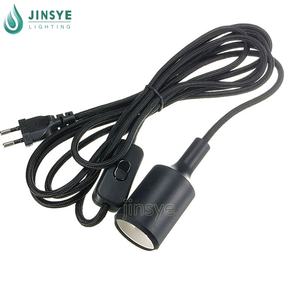 स ई 27 काले/सफेद सिलिकॉन लैंप कॉर्ड केबल प्लग लैंप कॉर्ड किट पावर कॉर्ड - Product Image 1