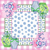 Alas Mahjong Persegi Motif Lebah Lily of the Valley Biru Langit, Alas Meja Anti Selip, Alas Bermain Permainan Lembut