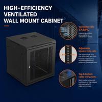 Rak Jaringan Dinding OEM ODM 4U-27U 19" Enclosure Aluminium IP2 IP5 Kabinet Anti Debu FTTH Pusat Data