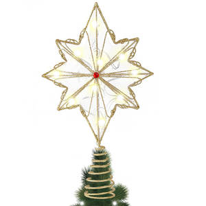 Eaglegifts 20 + год фабричное хорошее качество 32 см 3D освещенные золотые Рождественские украшения елочные украшения звезда Фигурки жениха и невесты; - Product Image 1