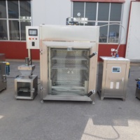 Four de fumage industriel SUS304 pour la transformation de viande, poisson et saucisses, fumoir commercial avec contrôle PLC pour les petits fabricants