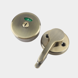 Juego de herrajes para divisiones de baños públicos, bronce antiguo, con cerraduras, bisagras, soportes e indicadores de puerta de inodoro de acero inoxidable - Product Image 2