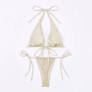 Maillot de bain bikini sexy 2 pièces tricoté, style string, pour femme, collection de luxe, en promotion - Product Image 5