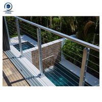 Rampe à câbles moderne sur mesure en acier inoxydable pour escalier, balcon et terrasse