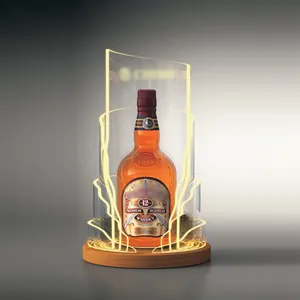 Gỗ Cơ Sở Tùy Chỉnh Acrylic Wine Bottle Display Đứng/Chai Rượu Vang Glorifier Chủ