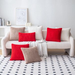 AmityFactory özel <span class=keywords><strong>45x45cm</strong></span> beyaz Polyester kare yumuşak yastık örtüsü ev otel noel dekoratif katı ev yastık kılıfları