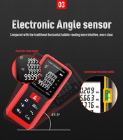 Alat Ukur Jarak Laser Digital Industri 80m, Pengukur Luas Volume Multimeter, Model ME80 untuk Konstruksi, Warna Merah +