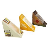 Boîte à pain, à sandwich, à emporter, jetable, en papier kraft, avec fenêtre