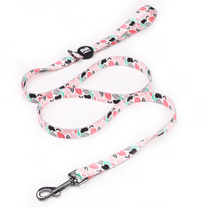 사용자 정의 2025 그라디언트 옹 브르 색상 폴리에스터 개 고리와 가죽 끈 세트 일치하는 애완 동물 액세서리 - Product Image 3